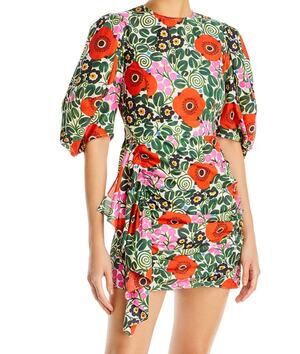 RHODE Pia Floral Print Cotton Mini Dress (6)